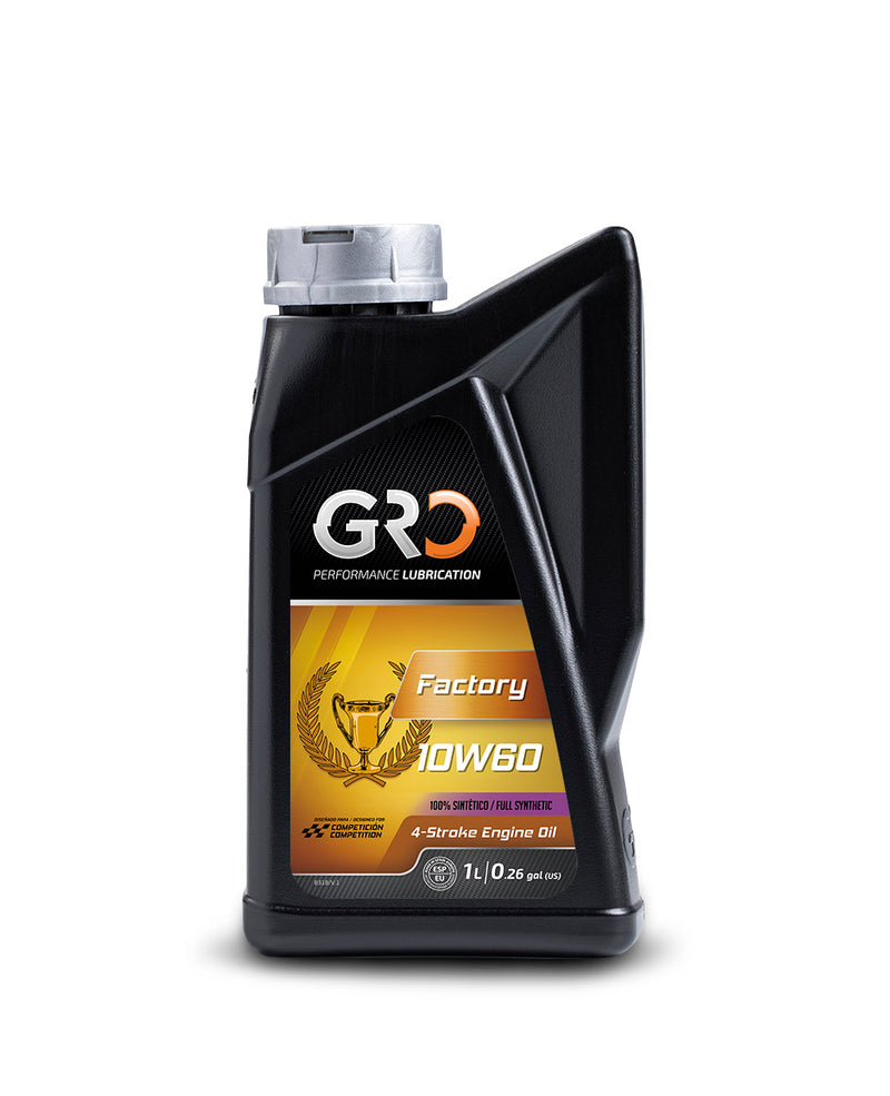 GRO Factory 10W60 100% Synthetic 4T Motorcycle Motor Oil 1 Liter Performance Lubrication